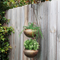 DOUBLE GOLD HANGING PLANTER - MH001