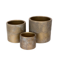 GOLD CYLINDER POT 20CM - LARGE - DHP0124