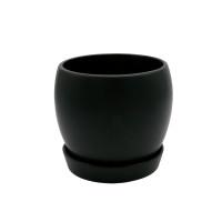 ROUND PLANTER MATT BLACK - LARGE - DHP0077