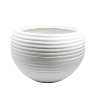 XL WHITE RIBBED POT-CZ016