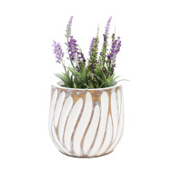 WHITE BRUSHED POT LARGE-CZ005