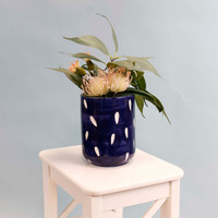 HAND PAINTED COLLECTION - NAVY - Set of 3 Pots - S210324