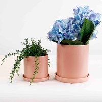 LARGE BLUSH CYLINDER POT- SY068