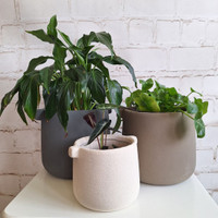 TEXTURED STONE POT LARGE - SY076