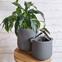 TEXTURED CHARCOAL POT SMALL - SY079