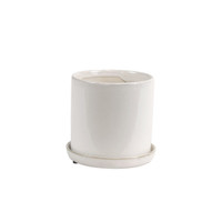 SMALL WHITE CYLINDER POT - SY085