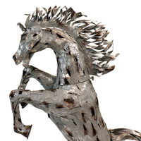 SILVER HORSE SCULPTURE (1.13 METRES) - BHB556