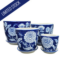 SET 4 PLANTERS - NAVY FLEUR - PE0118