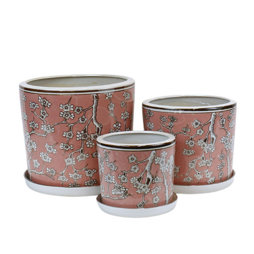 BLUSH BLOSSOM POTS - SET OF 3 - PE0117
