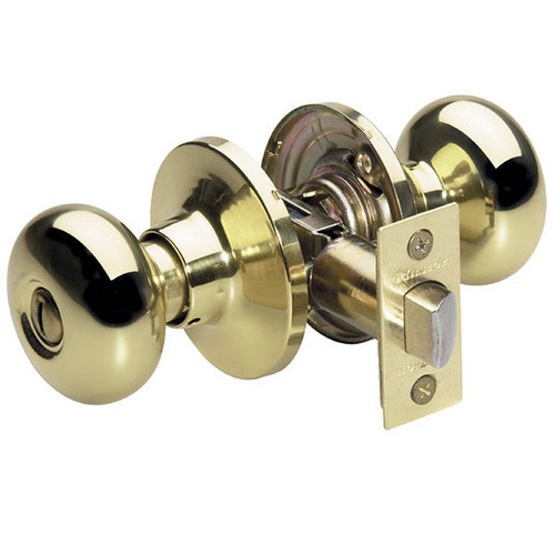 Master Lock Master Lock BC0303BOX Biscuit Privacy Door Knob - Privacy - Grade 3 - Polished Brass Knobs
