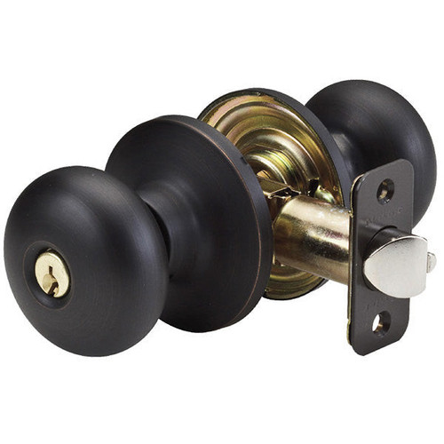 Master Lock Master Lock BC0112PKA4 Biscuit Entry Door Knob KW1 - Entry - Grade 3 - Aged Bronze Master Lock