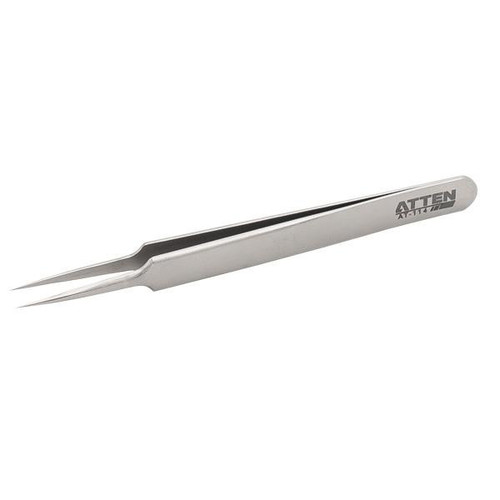 ATTEN AT-114 Non-Magnetic Stainless Steel Tweezers (4.33 inches)