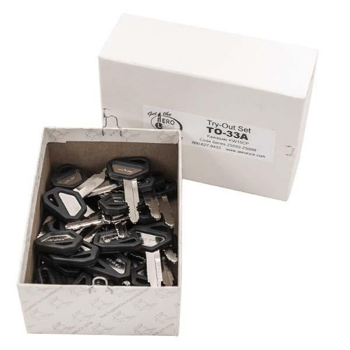Aero Lock KW16CP Tryout Keys Set For Kawasaki Motorcycles - Code Series: Z5000-Z5999 - 32 Keys
