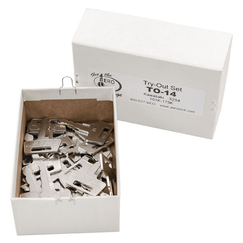 Aero Lock X254 Tryout Keys Set For Kawasaki ATV - Code Series: 101K-175K - 27 Keys