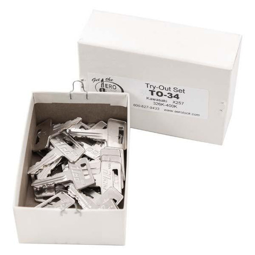 Aero Lock X257 Tryout Keys Set For Kawasaki ATV - Code Series: 326K-400K - 27 Keys