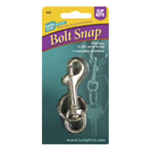 Lucky Line Bolt Snap Solid Brass With 1-Inch Split Key Ring - 1 Pcs - Carded