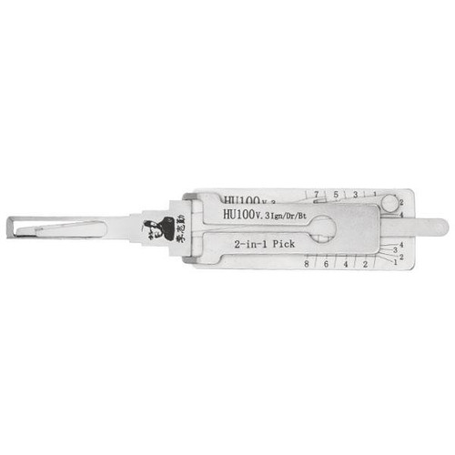 Original Lishi HU100 (8 Cuts) GM B116 2-in-1 Pick - Ignition / Door / Trunk - Anti Glare