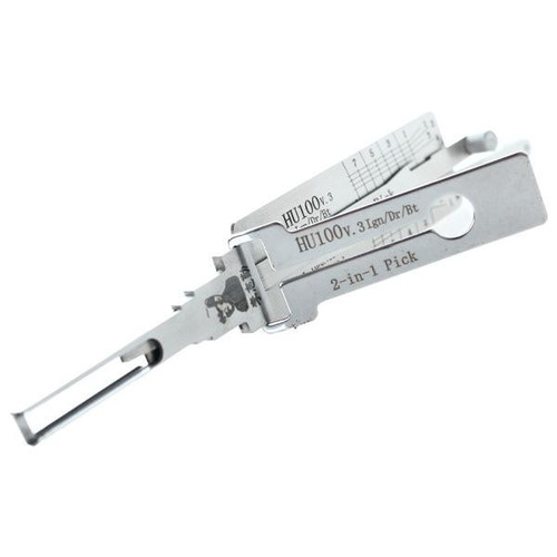 Original Lishi HU100 GM (10 Cuts) 2-in-1 Pick - Ignition / Door / Trunk - Anti Glare