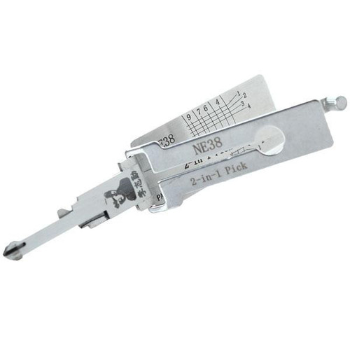 Original Lishi NE75 NE38 RV4 For Land Rover 2-in-1 Pick - Door/Trunk