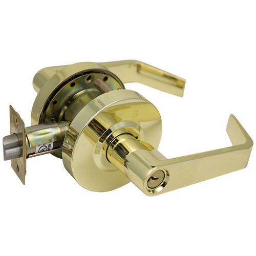 PLS PLS L270 Grade 2 Door Lever 2-3/4 - Classroom - SC4 - K2 - Bright Brass US3 PLS