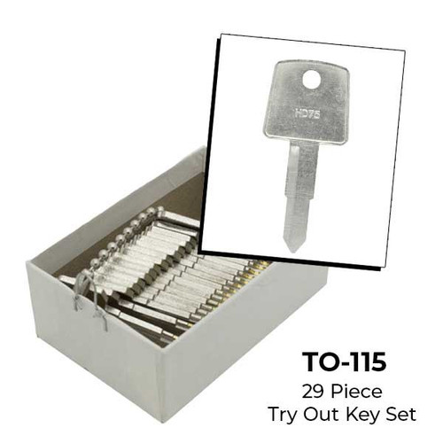Aero Lock HD75 Tryout Keys Set Honda ATV and Motorcycles - 29 Keys