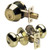 Master Lock Master Lock BCC0603KA4 Biscuit Combo Pack Door Knob & Deadbolt KW1 - Entry - Grade 3 - Polished Brass Levers