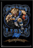 Detroit Lions Vintage NFL Poster Grinding It Out