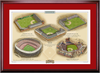 Philadelphia Historic Ballparks of Baseball Framed Print