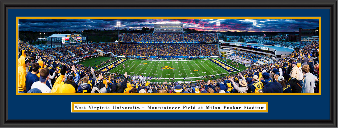 West Virginia Mountaineer Field Panoramic Poster at Milan Puskar