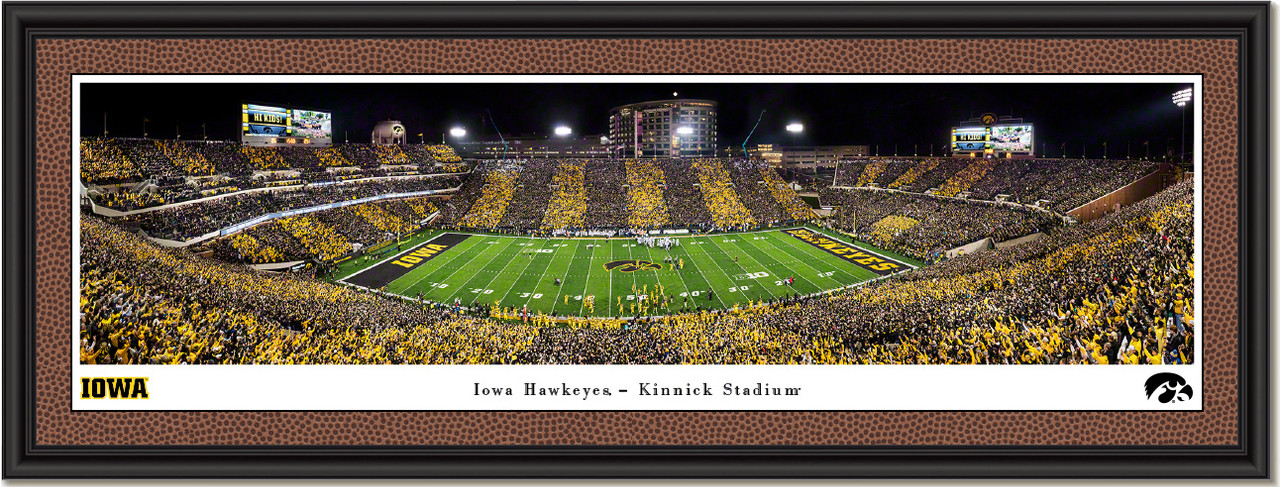 Iowa Hawkeyes Football Kinnick Stadium at Night Framed Print iowa-hawkeyes-football-kinnick-stadium-at-night-framed-print