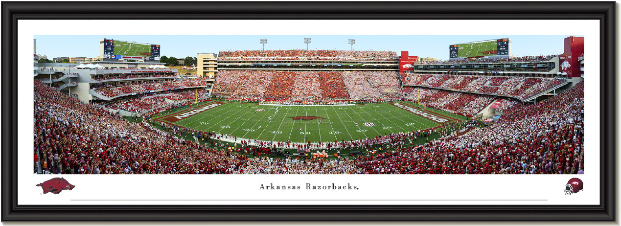 Arkansas Razorbacks Frame Arkansas Football Donald W. Reynolds Razorback Stadium Framed Print
