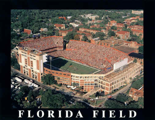 Florida Field Home of Florida Gators Football Aerial Photo Poster