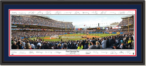 New York Yankees Final Opening Day with Signatures Double Matting New York Yankees Final Opening Day with Signatures Double Matting