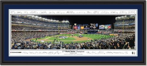 NY Yankees 27th World Series Championship Poster with Signatures Double Matting
