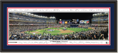 NY Yankees 27th World Series Championship Poster with Signatures Double Matting NY Yankees 27th World Series Championship Poster with Signatures Double Matting