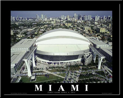 Miami Marlins First Game Marlins Stadium Poster