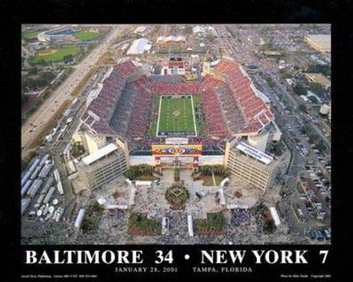 Baltimore Ravens Super Bowl XXXV Framed Aerial Poster