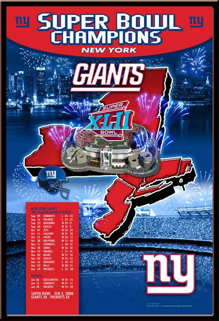 New York Giants Super Bowl XLII Champions New York on the Map