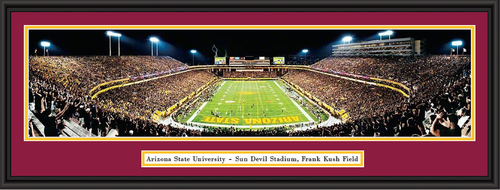 Arizona State Sun Devil Blackout Framed Poster double mat