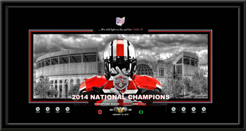 Ohio State Champions Bleed Scarlet and Gray Framed Print no matting