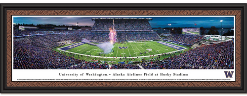 Washington Huskies Football Husky Stadium Framed  Panoramic Picture Washington Huskies Football Husky Stadium Framed  Panoramic Picture