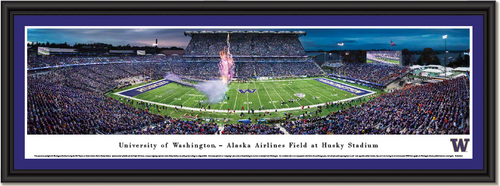 Washington Huskies Football Husky Stadium Framed  Panoramic Picture Washington Huskies Football Husky Stadium Framed  Panoramic Picture