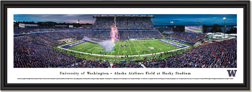 Washington Huskies Football Husky Stadium Framed  Panoramic Picture Washington Huskies Football Husky Stadium Framed  Panoramic Picture