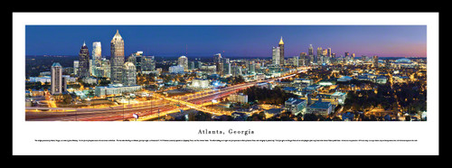 Atlanta Skyline Twilight Framed Picture