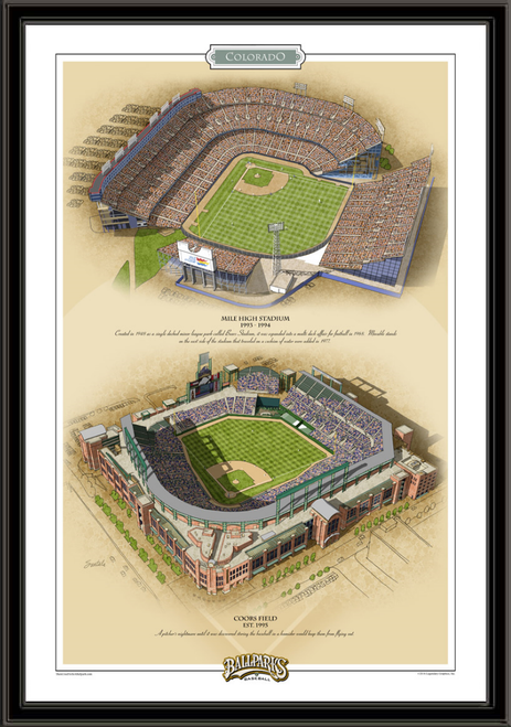 Denver Historic Ballparks of Baseball Framed Print