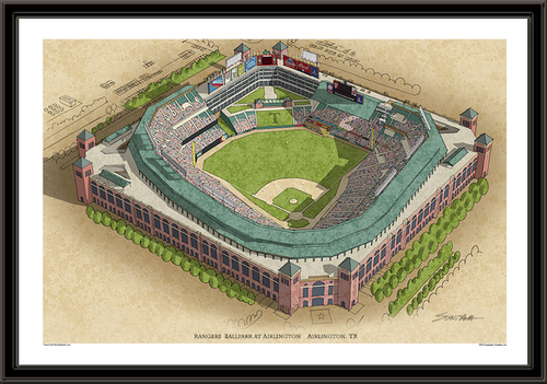 Rangers Ballpark Large Illustration Home of the Texas Rangers