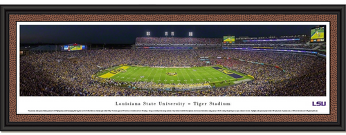 LSU Tiger Football Stadium Framed Panoramic Picture  LSU Tiger Football Stadium Framed Panoramic Picture