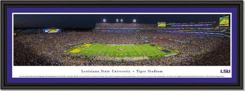 LSU Tiger Football Stadium Framed Panoramic Picture  LSU Tiger Football Stadium Framed Panoramic Picture