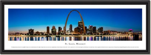 St. Louis Arch and Skyline at Twilight Framed Print
