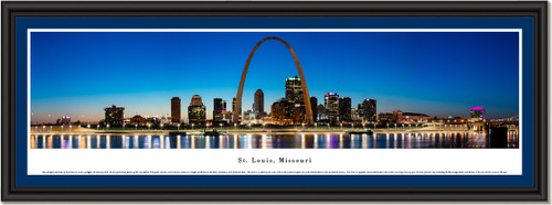 St. Louis Arch and Skyline at Twilight Framed Print